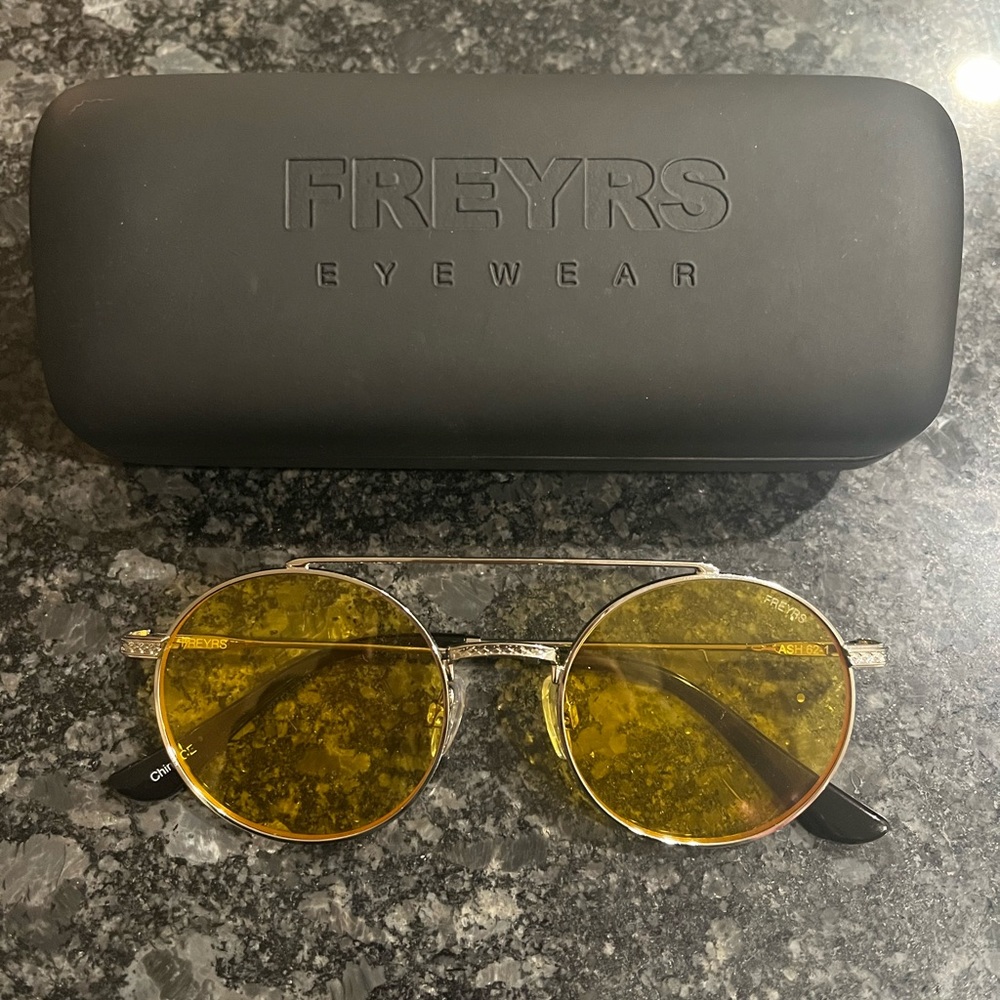 Freyrs Yellow Aviator Sunglasses